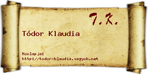 Tódor Klaudia névjegykártya