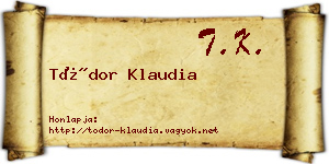 Tódor Klaudia névjegykártya